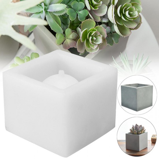 Cube Silicone Mold DIY Concrete Flower Pot Garden Planter Vase Mould Craft Handmade Tool
