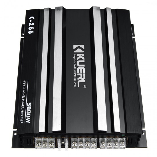 DC 12V 5800W 4 Channel Bass Power Amplifier Nondestructive Support 4 Speakers DC 12V 5800W 4 Channel Bass Power Amplifier Nondestructive Support 4 Speakers