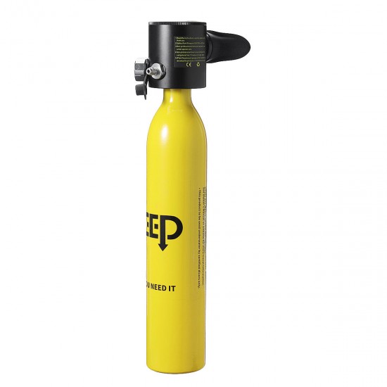 Diving Mini Scuba Cylinder Oxygen Tank Underwater Breath Set Yellow