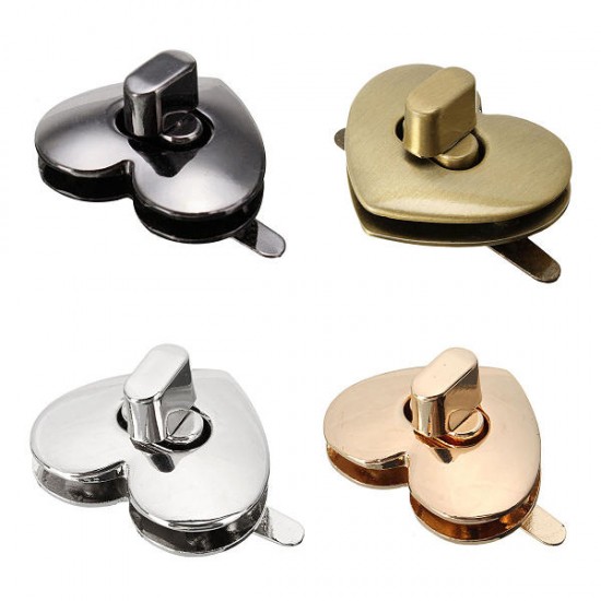 DIY Heart Shape Clasp Turn Twist Metal Lock Buckle for Handbag Bag Purse DIY Heart Shape Clasp Turn Twist Metal Lock Buckle for Handbag Bag Purse