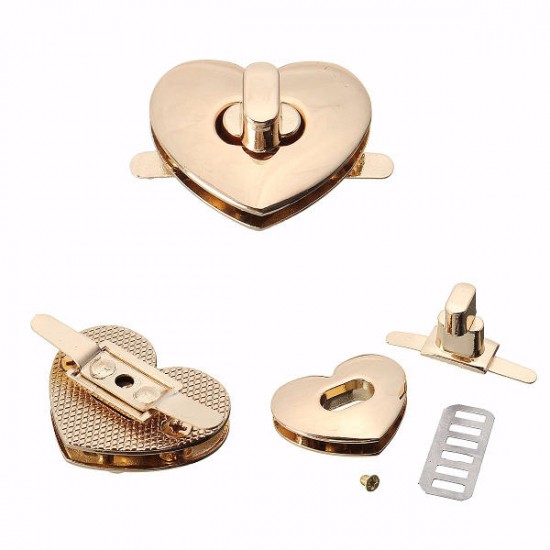 DIY Heart Shape Clasp Turn Twist Metal Lock Buckle for Handbag Bag Purse DIY Heart Shape Clasp Turn Twist Metal Lock Buckle for Handbag Bag Purse