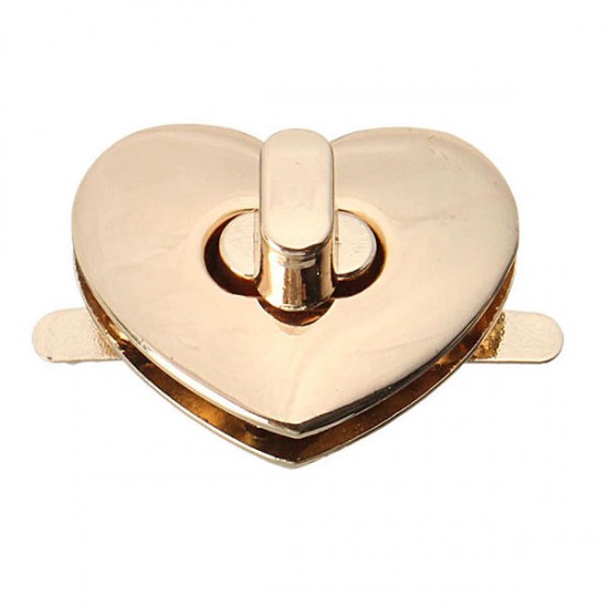 DIY Heart Shape Clasp Turn Twist Metal Lock Buckle for Handbag Bag Purse