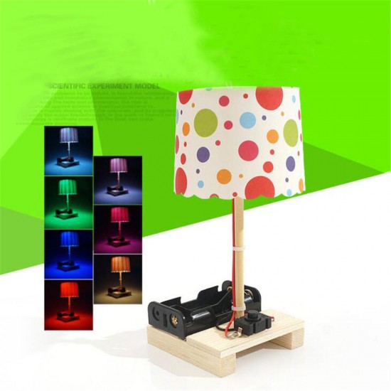 DIY Small Technology InColorful Table Lamp Assembly Blocks Student Toys