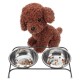 Double Pet Bowl Dish Dog Cat Stand Feeder Food Water Stainless Steel Durable Double Pet Bowl Dish Dog Cat Stand Feeder Food Water Stainless Steel Durable