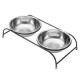 Double Pet Bowl Dish Dog Cat Stand Feeder Food Water Stainless Steel Durable Double Pet Bowl Dish Dog Cat Stand Feeder Food Water Stainless Steel Durable