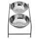 Double Pet Bowl Dish Dog Cat Stand Feeder Food Water Stainless Steel Durable Double Pet Bowl Dish Dog Cat Stand Feeder Food Water Stainless Steel Durable