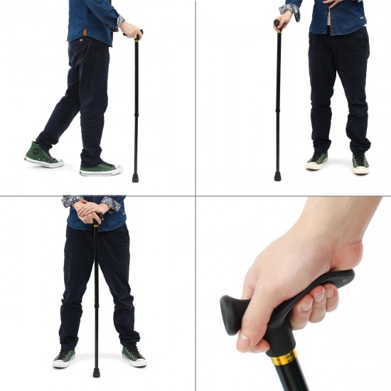 Ergonomic Handle Height Adjustable Walking Aid Cane Stick Arthritis Comfort Grip Safety