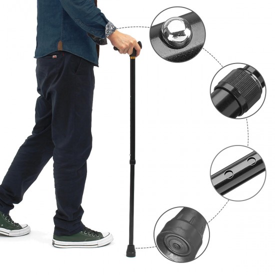 Ergonomic Handle Height Adjustable Walking Aid Cane Stick Arthritis Comfort Grip Safety