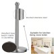 Free Standing Paper Towel Holder Hook Stainless Steel Kitchen Roll Suction Base