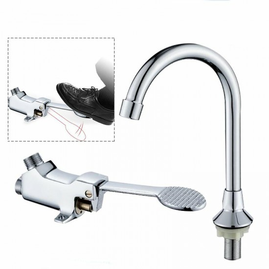 G1/2 Foot Pedal Control Valve Faucet Basin Switch Kitchen Sink Bathroom Tap G1/2 Foot Pedal Control Valve Faucet Basin Switch Kitchen Sink Bathroom Tap