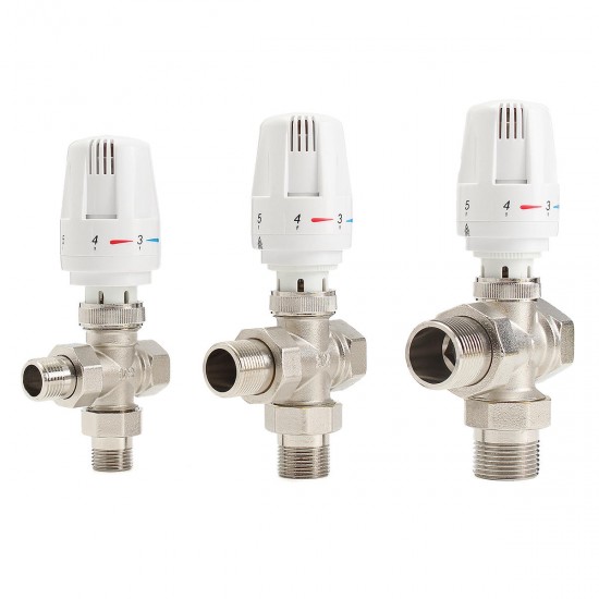 G1/2''/G3/4''/G1'' Standard Thermostatic Angled Radiator Brass Valve For Five Temperature Settings G1/2''/G3/4''/G1'' Standard Thermostatic Angled Radiator Brass Valve For Five Temperature Settings
