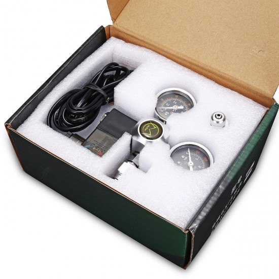 G5/8 W21.8 220V Aquarium CO2 Regulator Bubble Counter Magnetic Solenoid Decompression Valve G5/8 W21.8 220V Aquarium CO2 Regulator Bubble Counter Magnetic Solenoid Decompression Valve