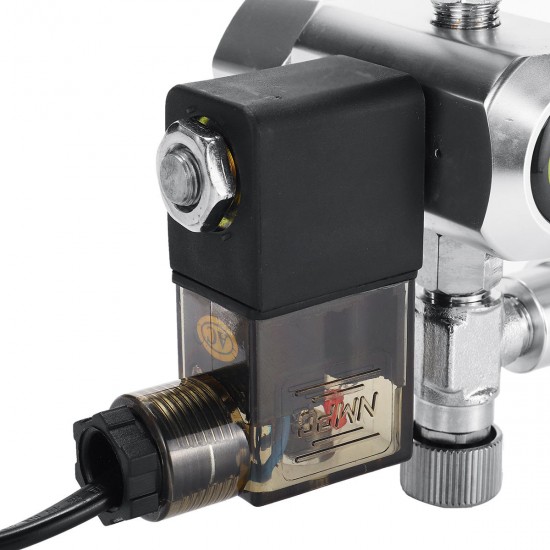 G5/8 W21.8 220V Aquarium CO2 Regulator Bubble Counter Magnetic Solenoid Decompression Valve G5/8 W21.8 220V Aquarium CO2 Regulator Bubble Counter Magnetic Solenoid Decompression Valve