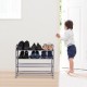 Silver Grey 4 Layers Extendable Shoe Organiser Racks Heavy Duty Shoe Stand Storage Silver Grey 4 Layers Extendable Shoe Organiser Racks Heavy Duty Shoe Stand Storage