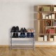 Silver Grey 4 Layers Extendable Shoe Organiser Racks Heavy Duty Shoe Stand Storage