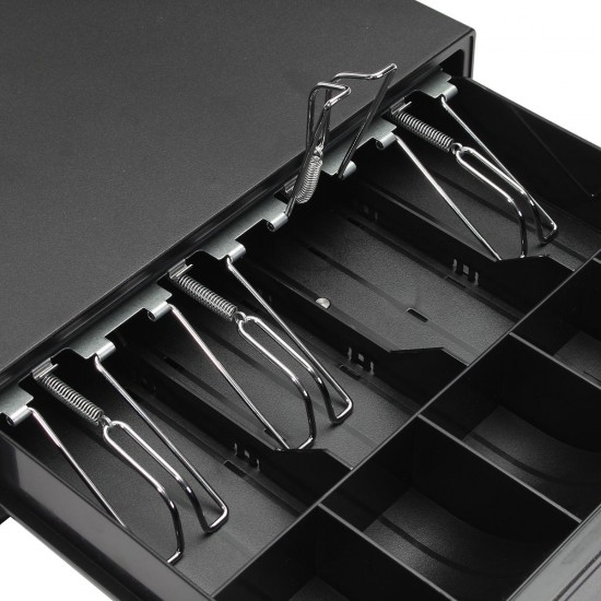 Heavy Duty Cash Drawer Box Money Box POS Register RJ-11 Key Lock With 4 Bill 5 Coin Trays Heavy Duty Cash Drawer Box Money Box POS Register RJ-11 Key Lock With 4 Bill 5 Coin Trays