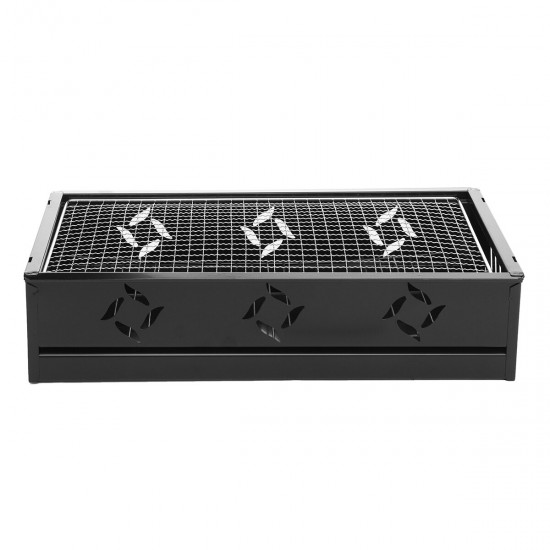 Heavy-duty Barbecue Oven Campfire Grill Outdoor Portable BBQ Grill Square Stove With Barbecue Tongs