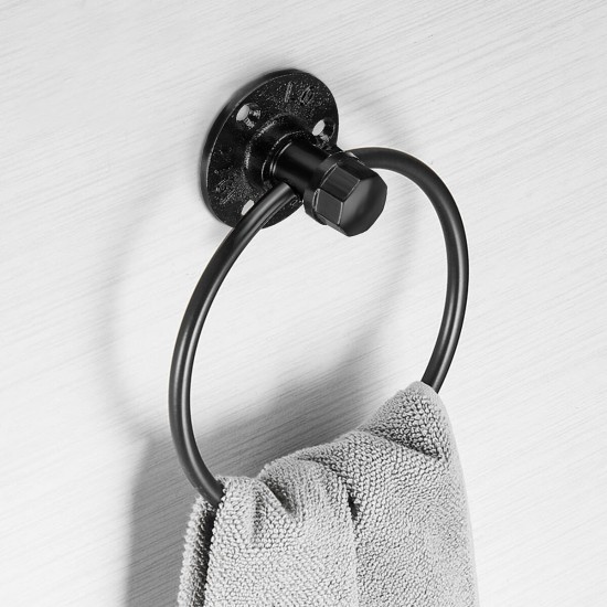 Iron Art Hardware Pendant Towel Ring Retro Round Towel Rack Bathroom Shelf Towel Bar Iron Art Hardware Pendant Towel Ring Retro Round Towel Rack Bathroom Shelf Towel Bar