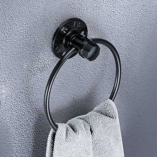 Iron Art Hardware Pendant Towel Ring Retro Round Towel Rack Bathroom Shelf Towel Bar Iron Art Hardware Pendant Towel Ring Retro Round Towel Rack Bathroom Shelf Towel Bar