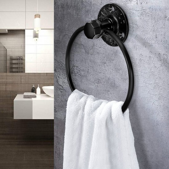 Iron Art Hardware Pendant Towel Ring Retro Round Towel Rack Bathroom Shelf Towel Bar Iron Art Hardware Pendant Towel Ring Retro Round Towel Rack Bathroom Shelf Towel Bar