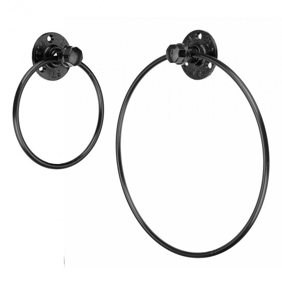 Iron Art Hardware Pendant Towel Ring Retro Round Towel Rack Bathroom Shelf Towel Bar