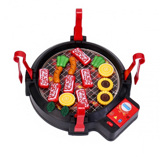 Kids BBQ Grill Pretend Play Toys Kitchen Barbecue Food Cooking Set Children Gift