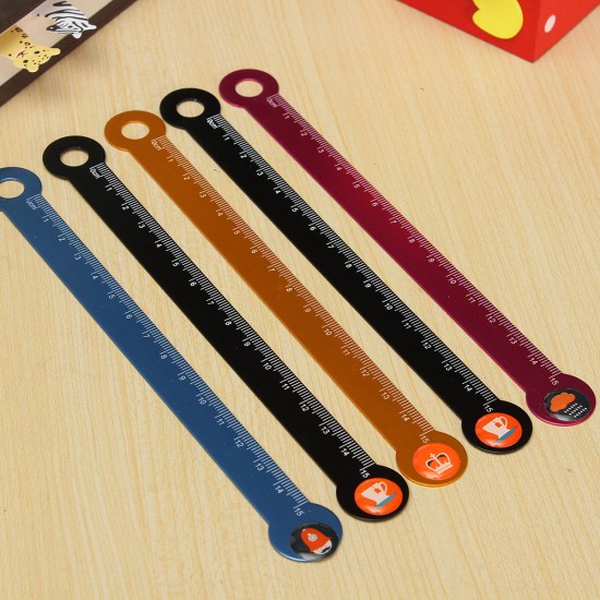 Kids Student Study Stationery Measuring Ruler Scale Measure Tools Cute Aluminum Straight Ruler