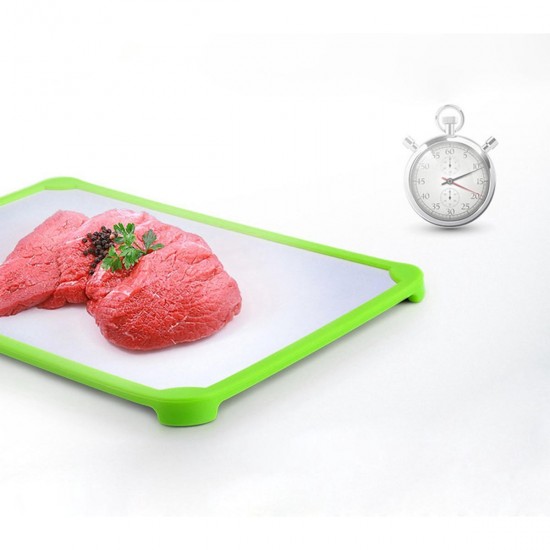 Kitchen Green Defrosting Tray Thaw Frozen Food Plate Quick Time Safe Defrost Anti-bacteria