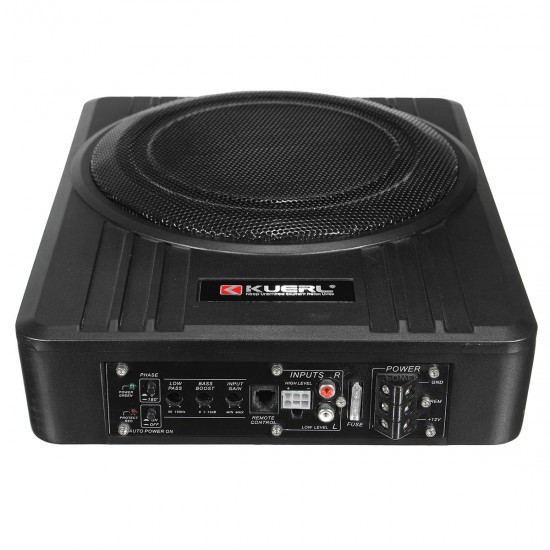 Kuerl 10 Inch 600W Power Under Seat Enclosed Car Subwoofer Amplifier Bass Speaker