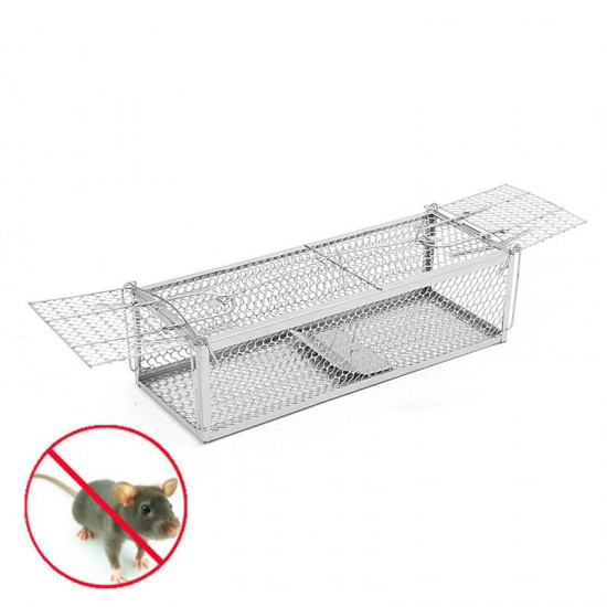 Large Double Entry Mousetrap Rat Spring Cage Trap Human Control Animal Rodent Catcher No Poison