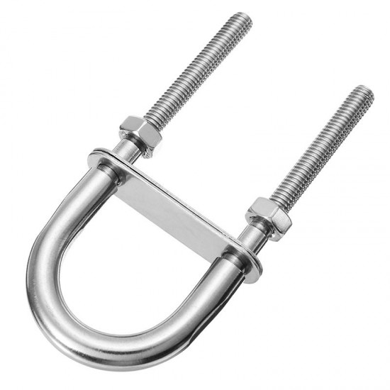 M6 304 Stainless Steel U Shaped Bolt Thread with Spacer Plate Hex Nut Marine Fastener M6 304 Stainless Steel U Shaped Bolt Thread with Spacer Plate Hex Nut Marine Fastener