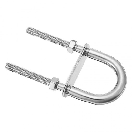 M6 304 Stainless Steel U Shaped Bolt Thread with Spacer Plate Hex Nut Marine Fastener M6 304 Stainless Steel U Shaped Bolt Thread with Spacer Plate Hex Nut Marine Fastener