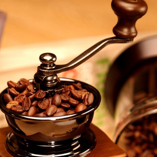Manual Coffee Bean Grinder Spice Herbs Vintage Retro Hand Grinding Tool Wooden Burr Mill Manual Coffee Bean Grinder Spice Herbs Vintage Retro Hand Grinding Tool Wooden Burr Mill