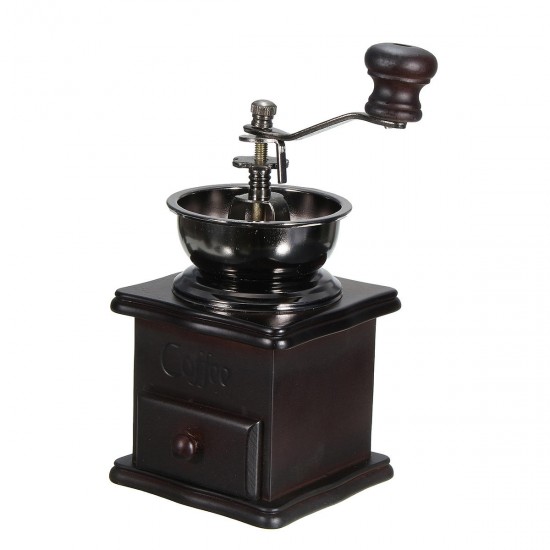 Manual Coffee Bean Grinder Spice Herbs Vintage Retro Hand Grinding Tool Wooden Burr Mill Manual Coffee Bean Grinder Spice Herbs Vintage Retro Hand Grinding Tool Wooden Burr Mill