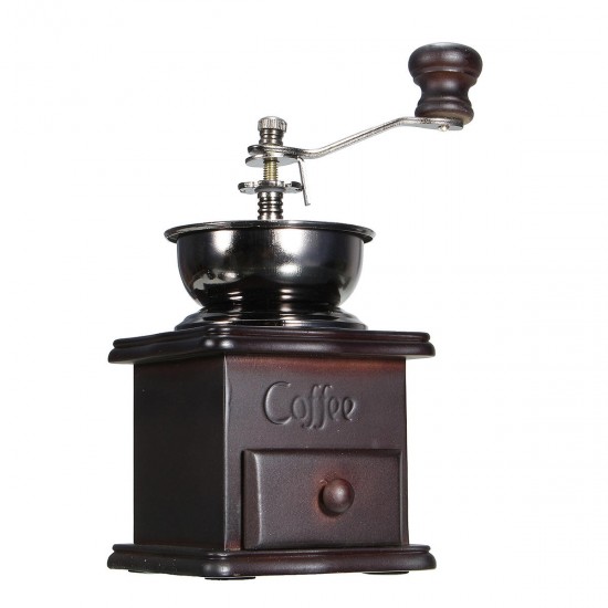 Manual Coffee Bean Grinder Spice Herbs Vintage Retro Hand Grinding Tool Wooden Burr Mill Manual Coffee Bean Grinder Spice Herbs Vintage Retro Hand Grinding Tool Wooden Burr Mill