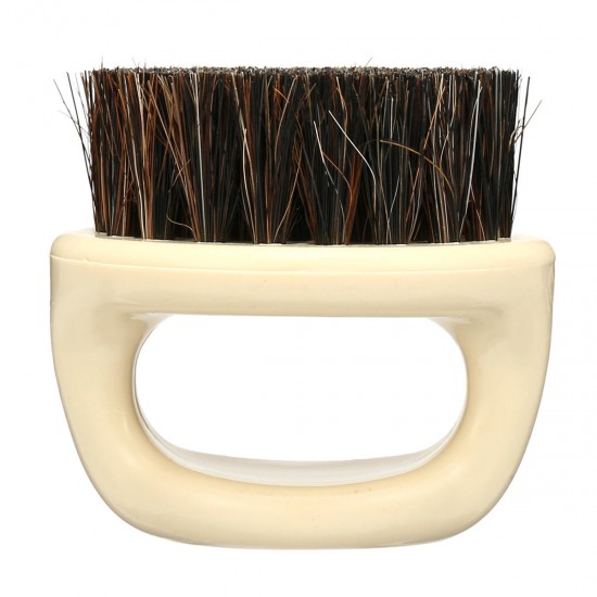 Mens Boar Hair Bristle Comb Beard Mustache Brush Oval Handheld Moustache Cleaning Brush