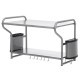 Microwave Oven Rack Kitchen Stainless Steel Wall Bracket Shelf Holder With Hooks