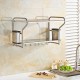 Microwave Oven Rack Kitchen Stainless Steel Wall Bracket Shelf Holder With Hooks