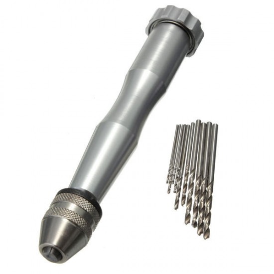 Mini Micro Aluminum Hand Cutting Tools With Keyless Chuck + 10 Twist Bits Mini Micro Aluminum Hand Cutting Tools With Keyless Chuck + 10 Twist Bits