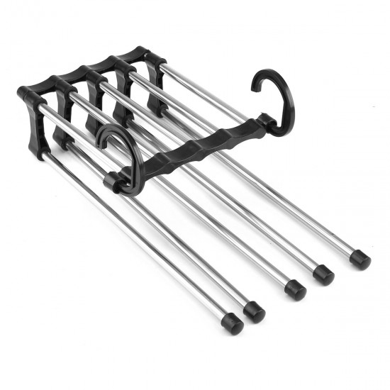 New 5in1 Adjustable Closet Organizer Space-Saver Trousers Pants Rack Hanger Hook New 5in1 Adjustable Closet Organizer Space-Saver Trousers Pants Rack Hanger Hook