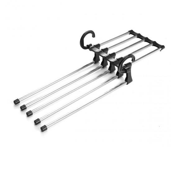 New 5in1 Adjustable Closet Organizer Space-Saver Trousers Pants Rack Hanger Hook New 5in1 Adjustable Closet Organizer Space-Saver Trousers Pants Rack Hanger Hook