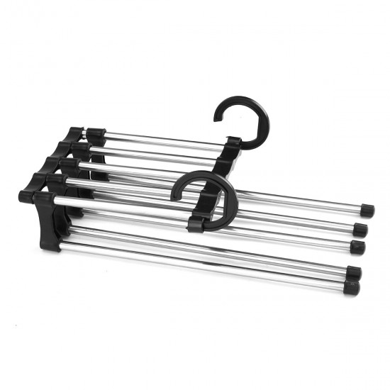 New 5in1 Adjustable Closet Organizer Space-Saver Trousers Pants Rack Hanger Hook New 5in1 Adjustable Closet Organizer Space-Saver Trousers Pants Rack Hanger Hook