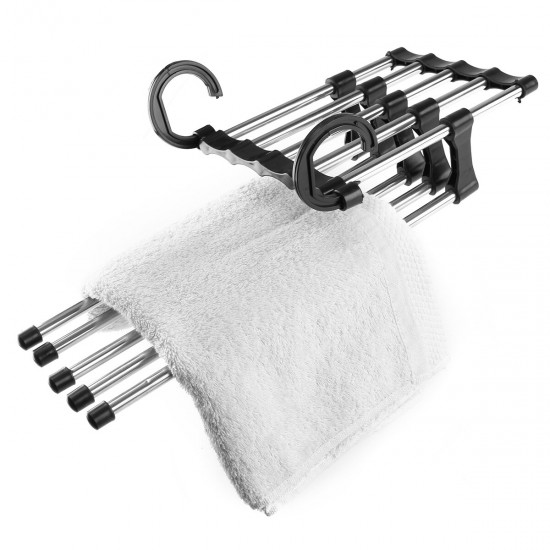 New 5in1 Adjustable Closet Organizer Space-Saver Trousers Pants Rack Hanger Hook New 5in1 Adjustable Closet Organizer Space-Saver Trousers Pants Rack Hanger Hook