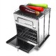 Outdoor Beach Portable Charcoal Trolley Rectangular BBQ Grill Portable Steel