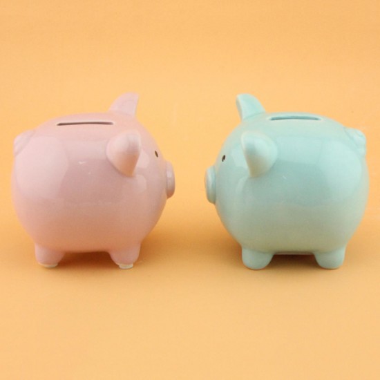 Piggy Bank Ceramic Coin Money Saving Box Cash Storage Holder Kids Gift