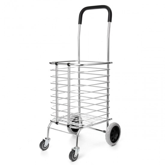 Portable Folding Shopping Basket Cart Trolley Trailer Four Wheel Aluminum Alloy Portable Folding Shopping Basket Cart Trolley Trailer Four Wheel Aluminum Alloy