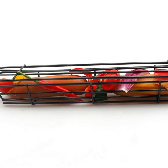 Portable Non-Stick Barbecue Kabobs Grilling Basket for Sausage Vegetables Meats BBQ Tool Portable Non-Stick Barbecue Kabobs Grilling Basket for Sausage Vegetables Meats BBQ Tool