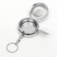 Portable Stainless Steel Round Ashtray Jewelry Box Storage Case With Keychain