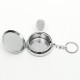 Portable Stainless Steel Round Ashtray Jewelry Box Storage Case With Keychain