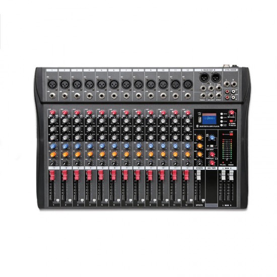 Professional 12 Channels Live Studio Audio Mixer Amplifier USB Mixing Bluetooth